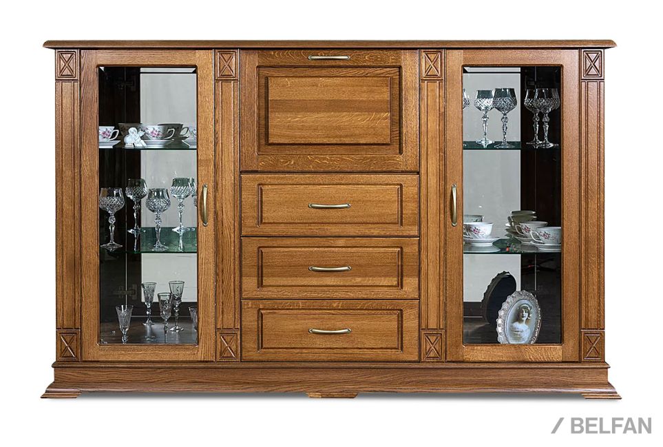 Тумба "Верди Люкс 3/2з" массив и шпон дуба 1