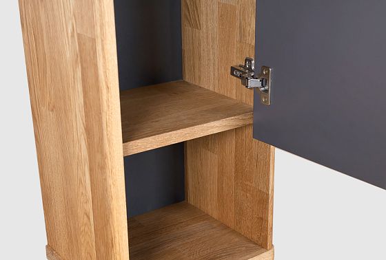 Шкаф навесной "Уоллстрит" (правый) массив дуба, МДФ 10