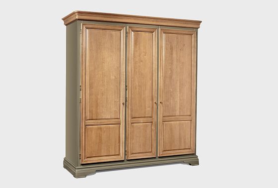 Шкаф для одежды "Оливия" 3-х дверный массив и шпон ольхи 6