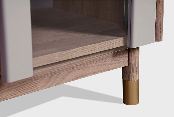 Витрина 2-х дверная "Меридиан" с нишей (комбинированная) массив дуба, МДФ 3