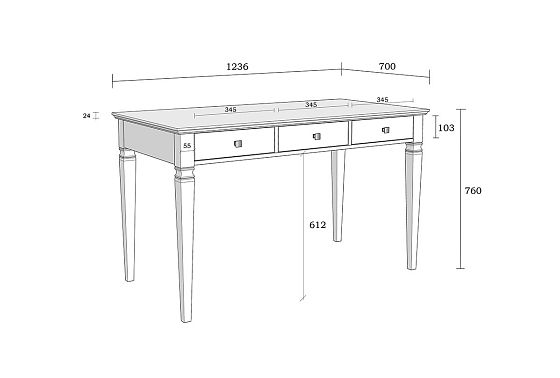 Стол письменный "Ольса" 003 массив сосны 7