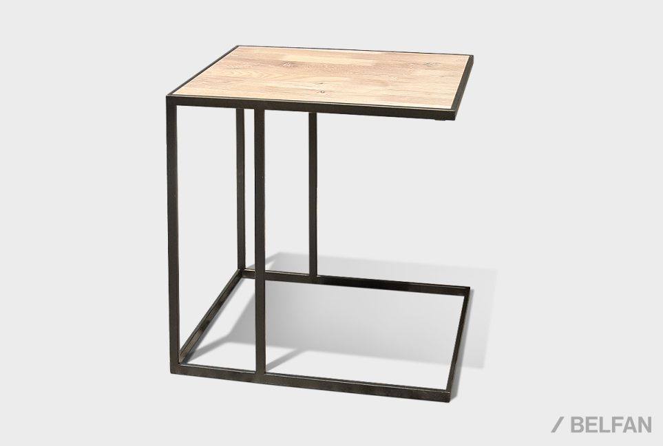 Стол кофейный "Art Collection" приставной массив дуба, металл 1