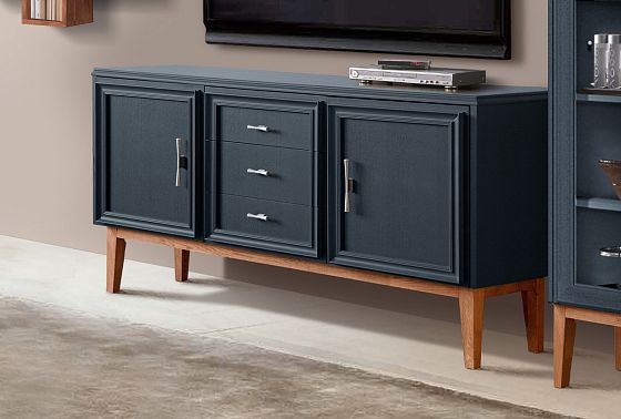 Тумба "Сакраменто" 3 (с ящиками) массив и шпон дуба, МДФ 10