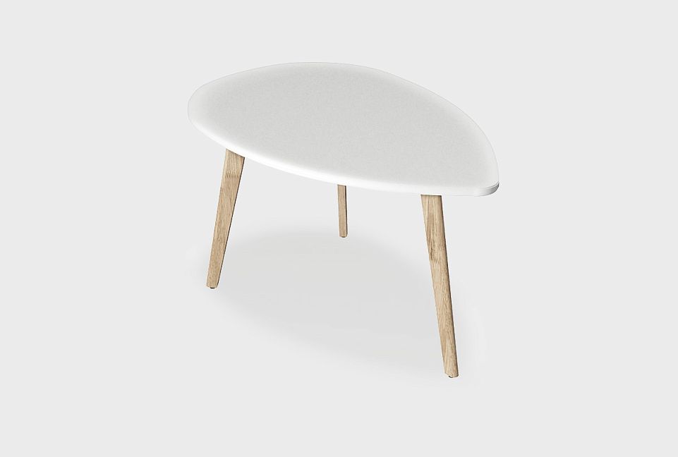 Стол журнальный "Wallstreet" капля 266; н-бейц-масло, стл-белый