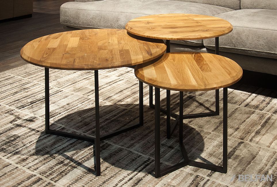 Стол журнальный "Art Collection" круглый 60 массив дуба, металл 5