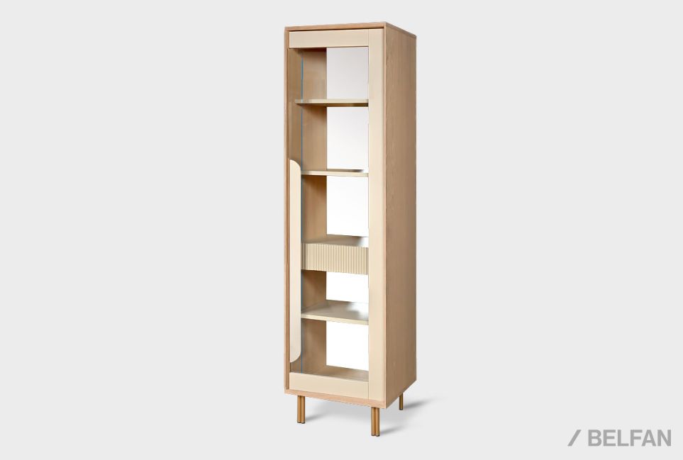 Витрина 1-но дверная "Avenue" (правая) шпон дуба, МДФ, металл 1