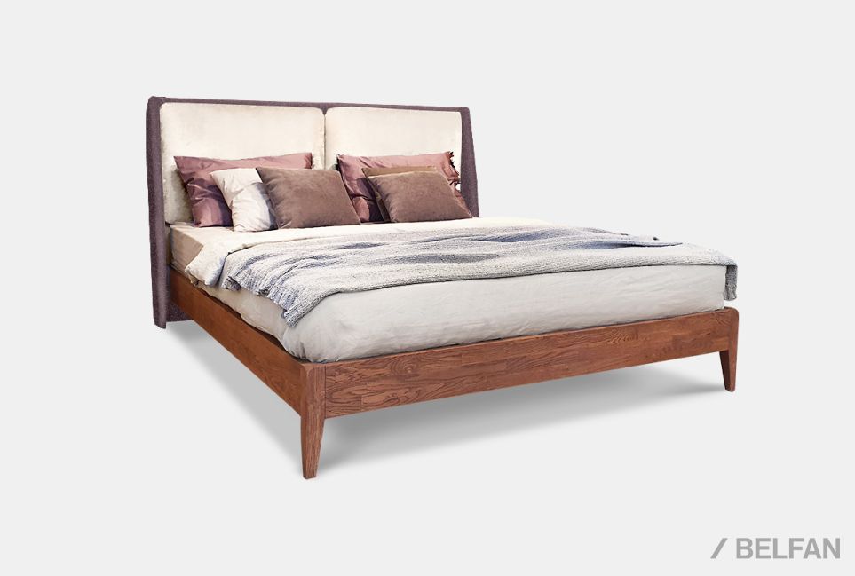 Кровать "Сакраменто" (мягкое изголовье) массив дуба 1