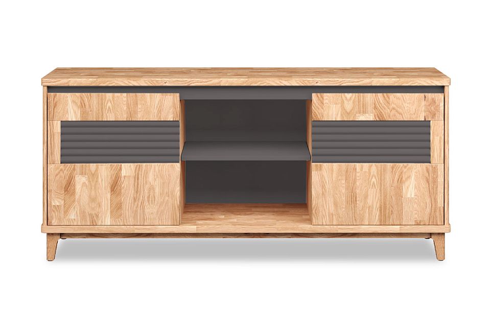 Тумба "Wallstreet" 3 (с нишей); 2 двери, ниша; к-бейц-масло, ф-бейц-масло, вст-антрацит