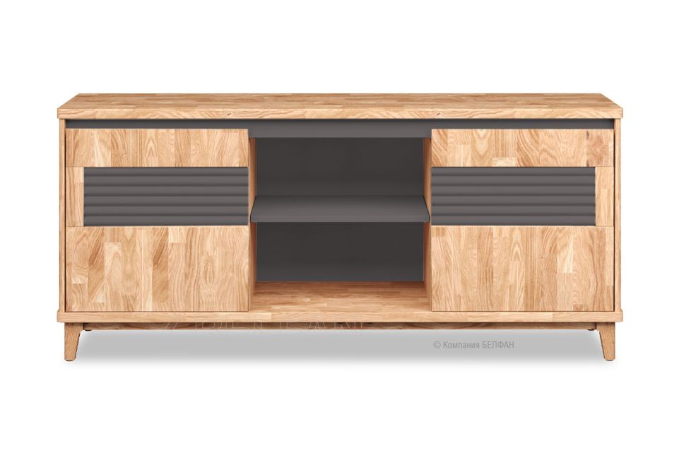 Тумба "Wallstreet" 3 (с нишей); 2 двери, ниша; к-бейц-масло, ф-бейц-масло, вст-антрацит