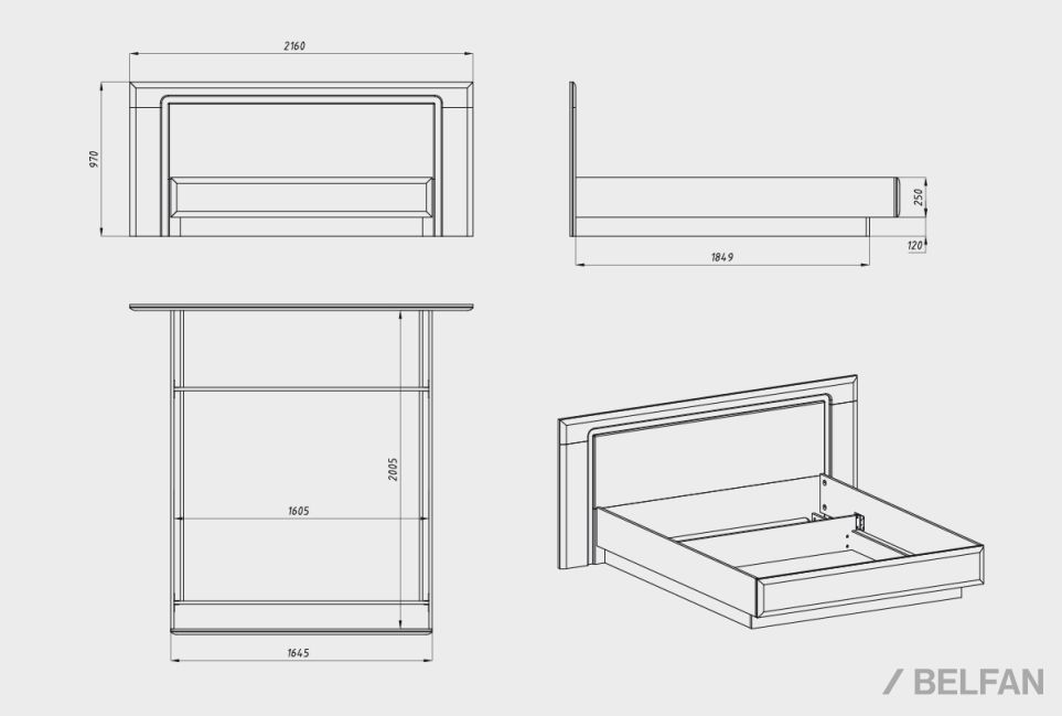 Кровать "Bremen" массив дуба 4