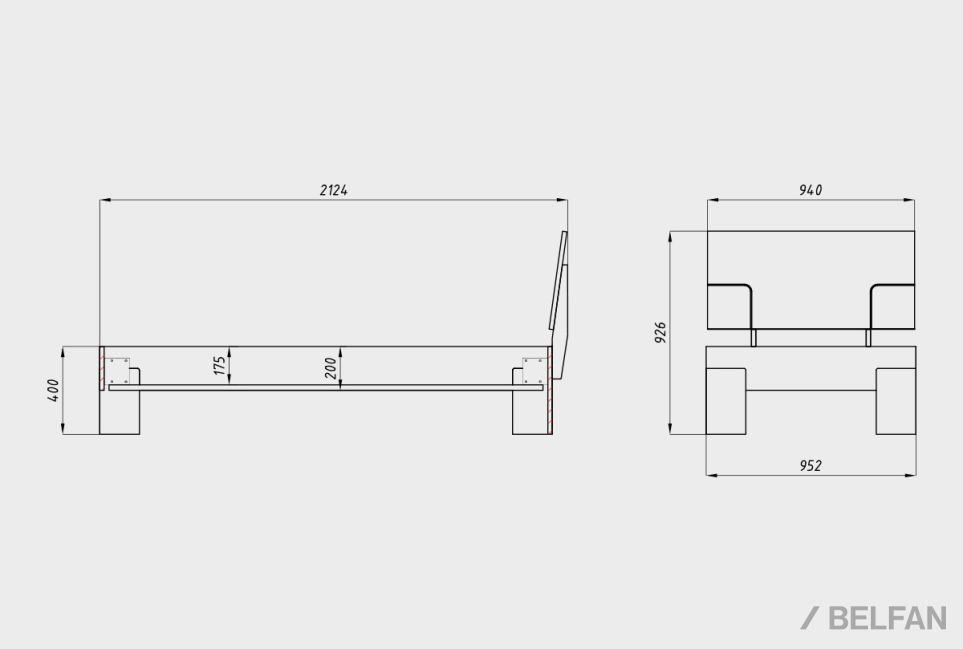 Кровать "Берген" С массив дуба 1