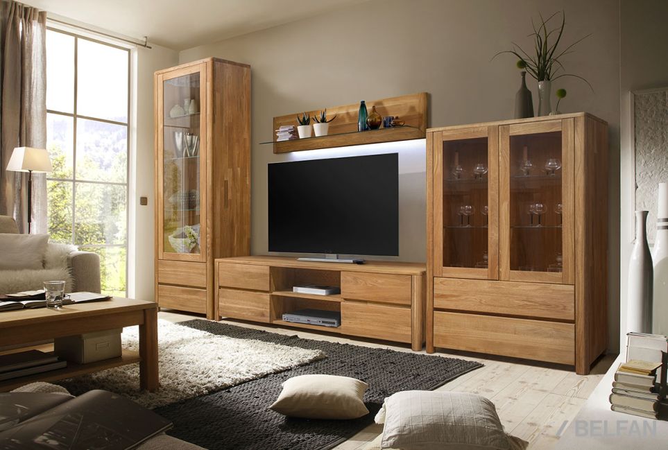 Шкаф с витриной 1-но дв. "Норд" (левый) массив дуба 6