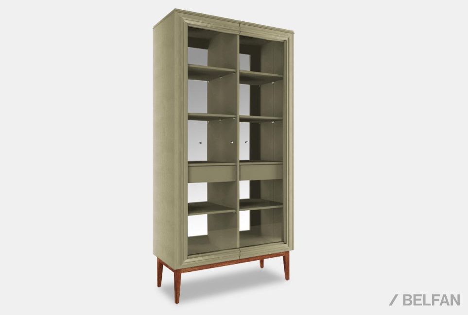 Витрина 2-х дв. "Сакраменто" массив и шпон дуба, МДФ 2