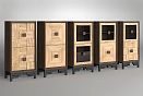 Тумба высокая "Cube Design" 2; фасад "шашки"; *КМ-009.63; левая; серый дуб, белёный дуб