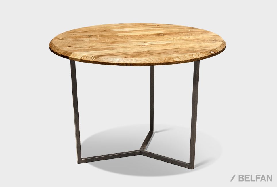 Стол журнальный "Art Collection" круглый 60 массив дуба, металл 1