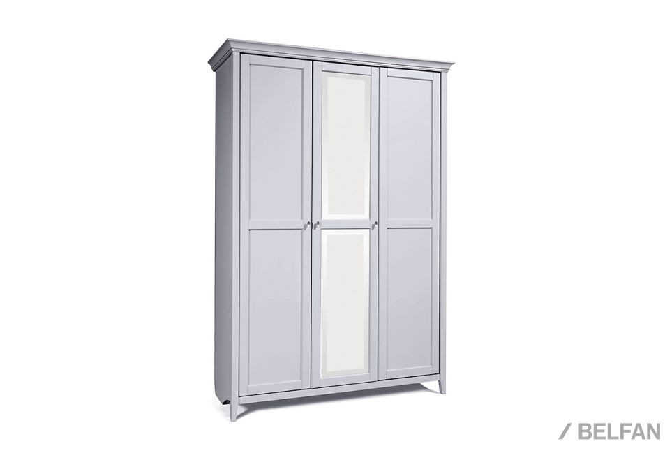 Шкаф для одежды 3-х дв. "Адель" (с зеркалом) массив ольхи, МДФ 1