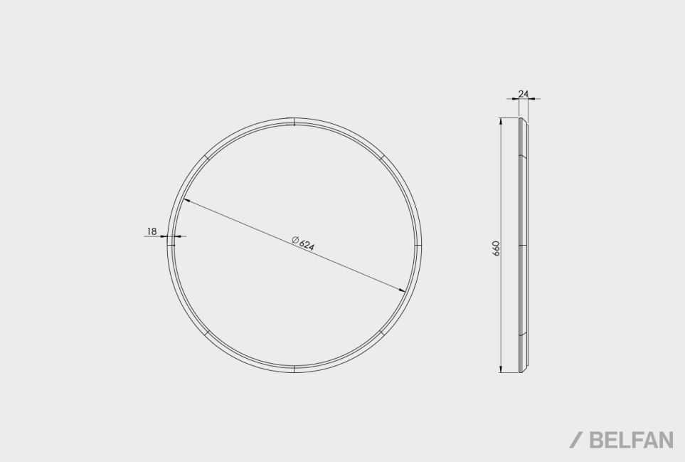 Зеркало настенное "Wallstreet" (круглое) массив дуба 4