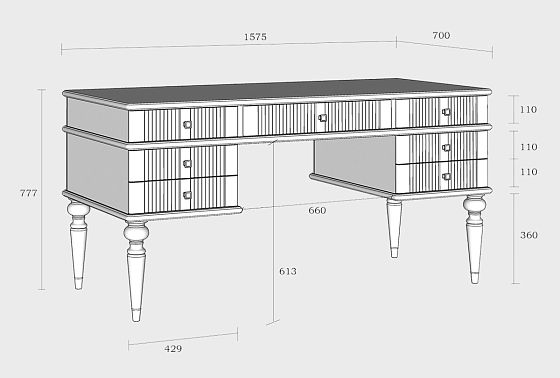 Стол письменный "Рандеву" 007 массив сосны 6
