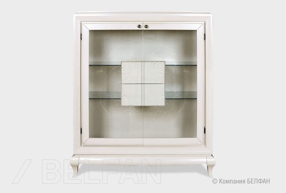 Тумба высокая "Соната" (стекло) массив и шпон дуба 1