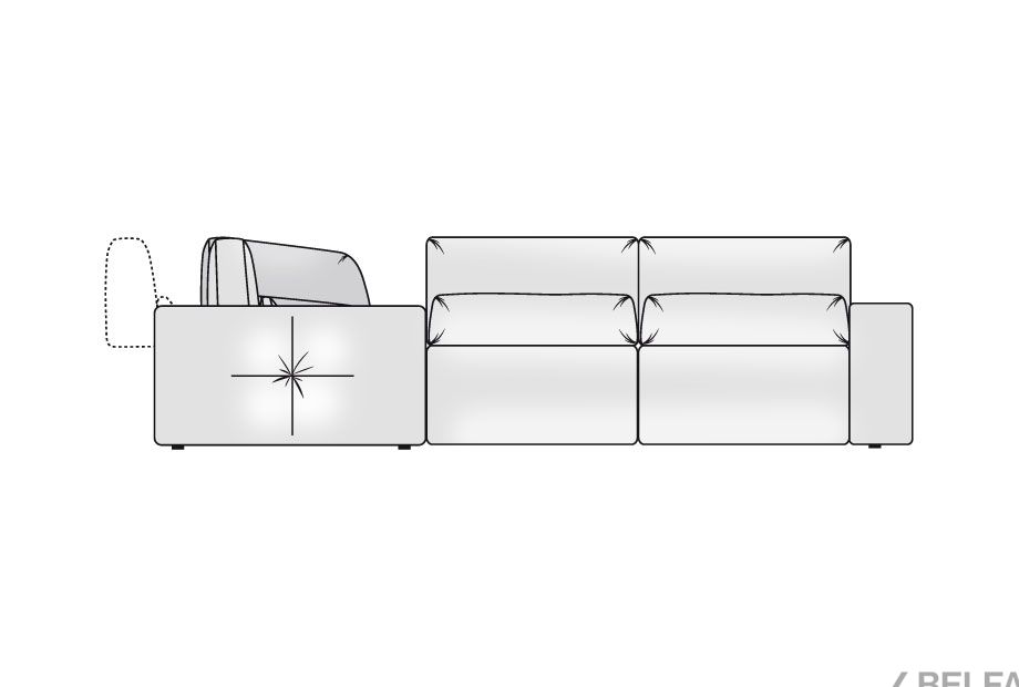 "Бакстер" диван угловой 4