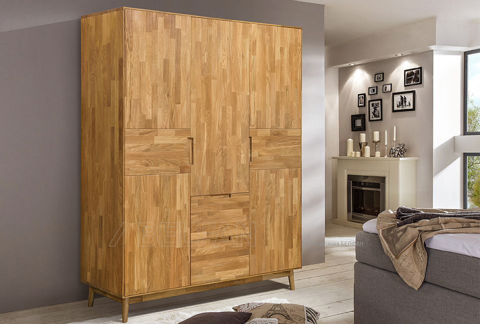 Шкаф для одежды 3-х дверный "Ирвинг"; 2 ящика; графит