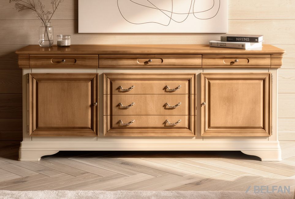 Тумба с ящиками "Оливия" массив и шпон ольхи 1