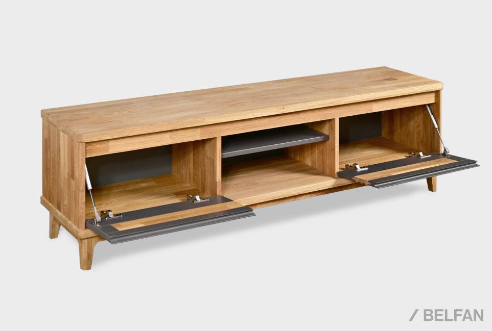 Тумба под ТВ "Wallstreet" 170 (с нишей) массив дуба, МДФ 3