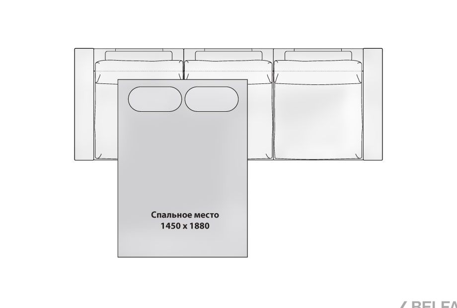 "Lofft" диван 3-х модульный 4