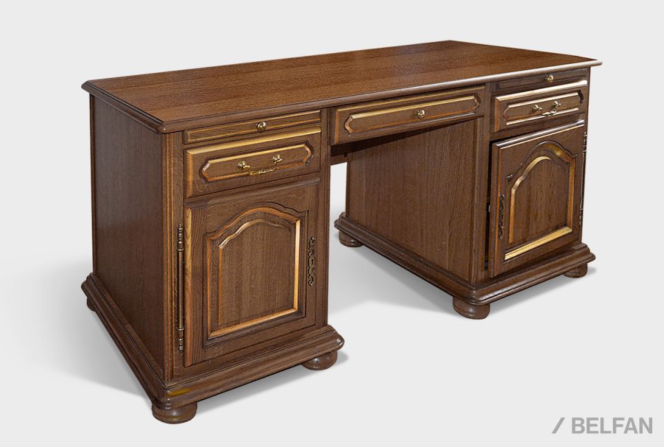 Стол письменный "Давиль" 1410 массив и шпон дуба 1