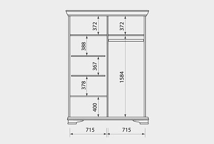 Шкаф для одежды "Оливия" 2-х дверный