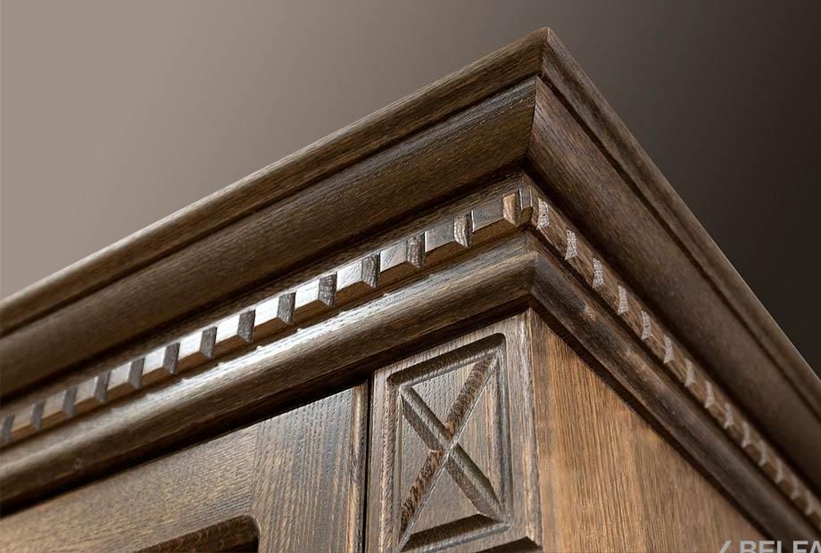 Шкаф для книг "Верди Люкс 1/1" массив и шпон дуба 2