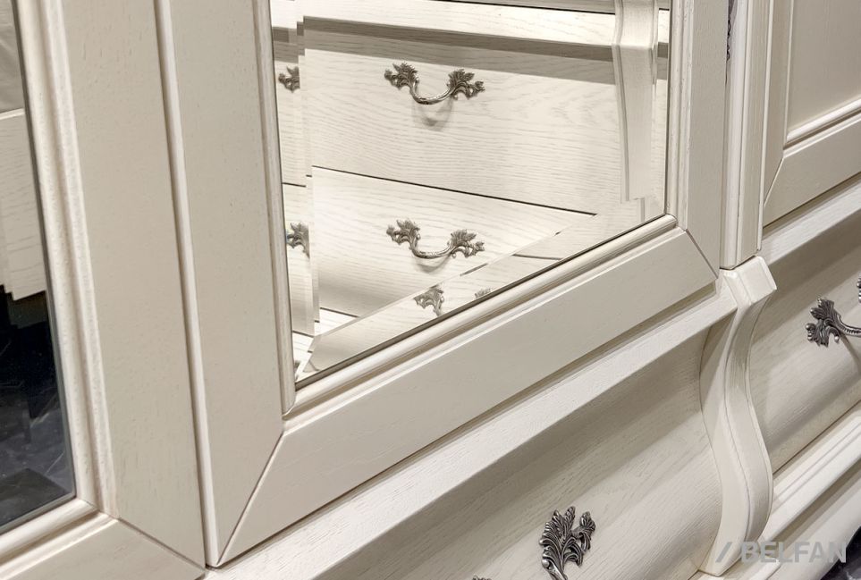 Шкаф для одежды "Тэфи" 4-х дв. с зеркалом массив и шпон дуба 6