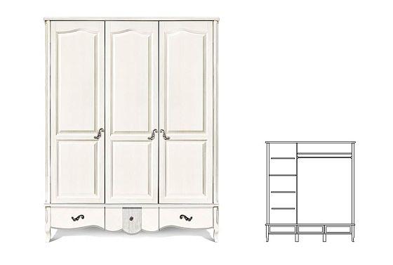 Шкаф для одежды "Katrin" фигурный 3-х дв. без зеркала массив и шпон дуба 4