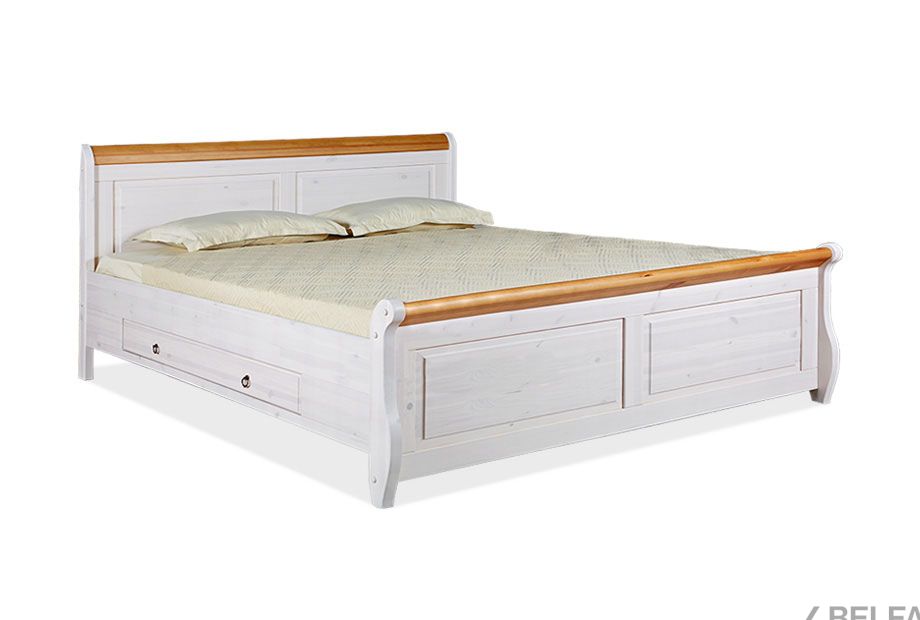 Кровать двуспальная "Мальта-М" 180 (с ящиками) массив сосны 1