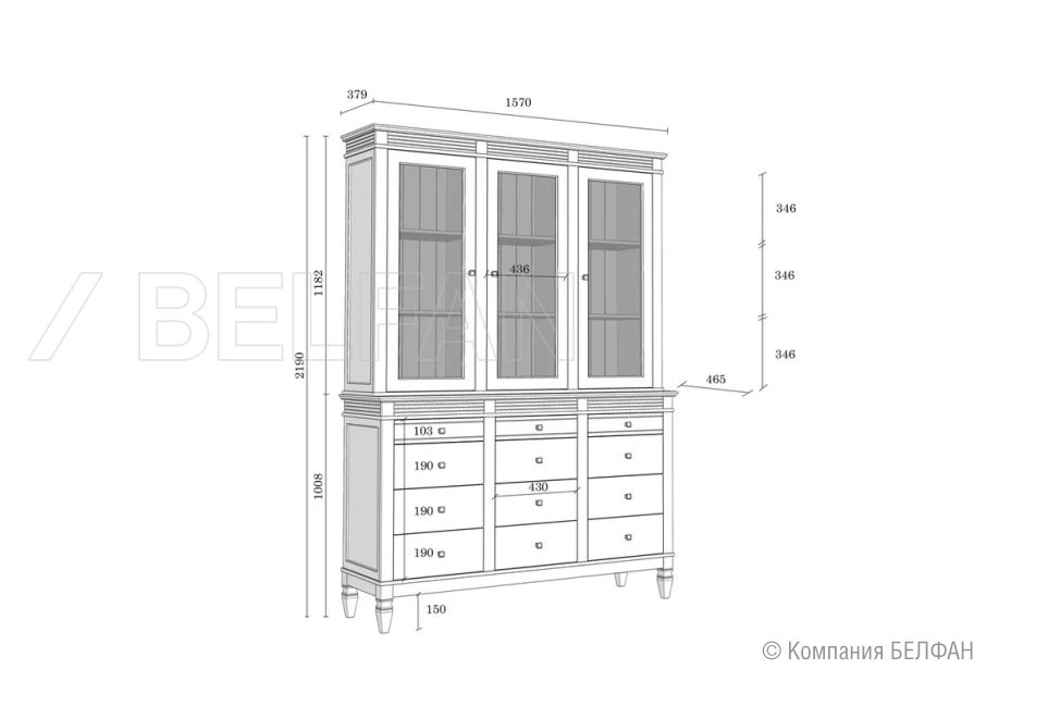 Буфет "Ольса" 330/3012 массив сосны 4