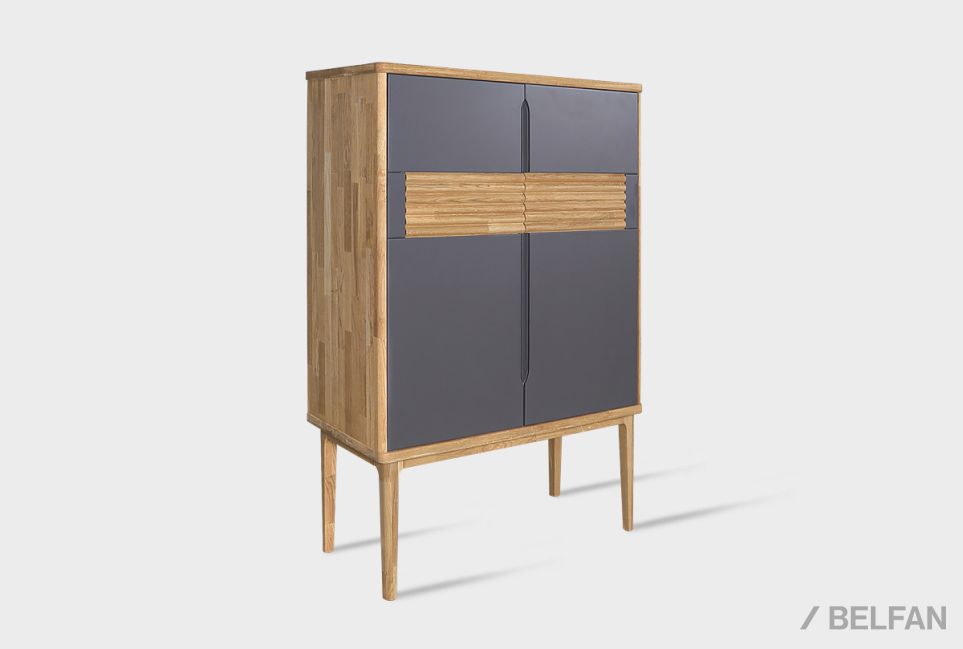 Тумба высокая "Уоллстрит" массив дуба, МДФ 2