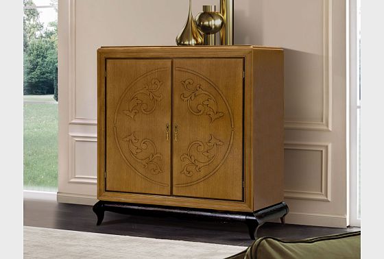 Тумба "Соната" высокая (декор) массив и шпон дуба 11