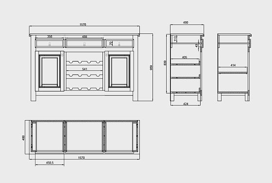 Тумба-бар "Горд" массив дуба 7