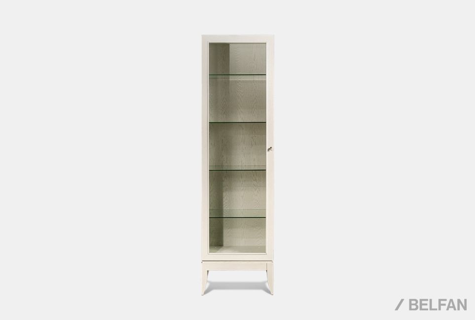 Шкаф с витриной 1-но дв. "Costa" левый массив и шпон дуба 2