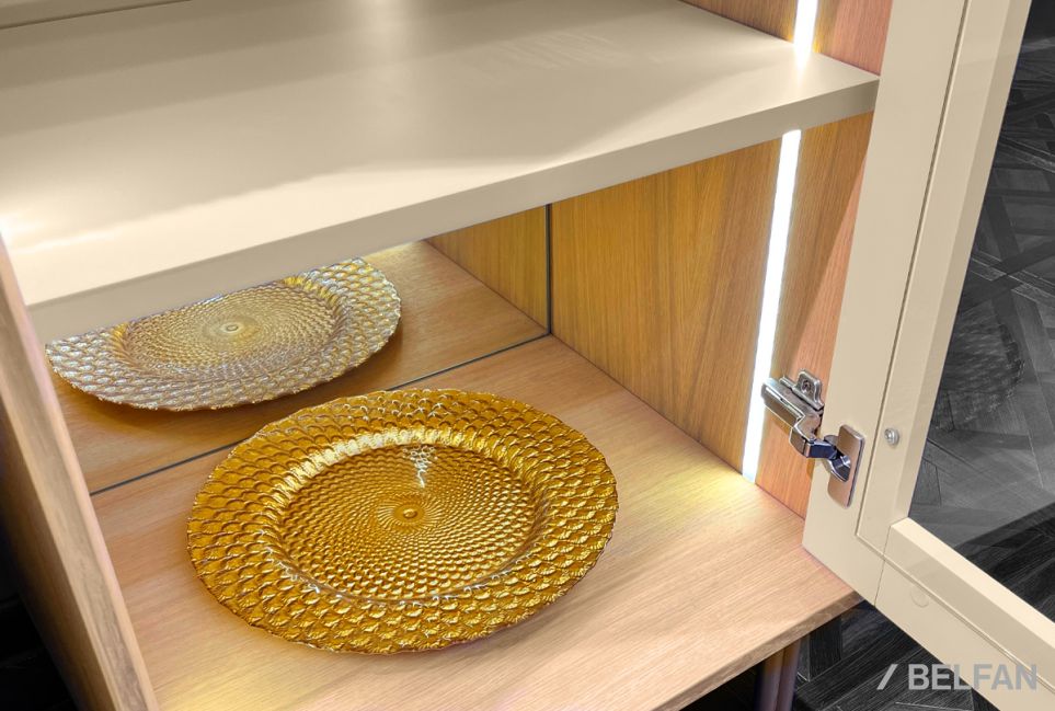 Витрина 1-но дверная "Avenue" (правая) шпон дуба, МДФ, металл 2