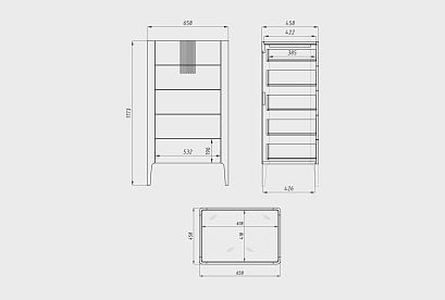 Комод "Bergamo" 5 (высокий); дуб натуральный