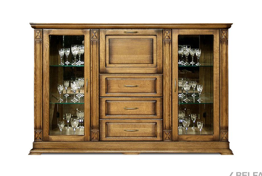 Тумба "Верди Люкс 3/2з" массив и шпон дуба 7