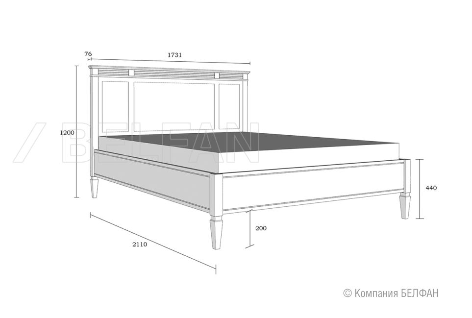 Кровать "Ольса" массив сосны 3