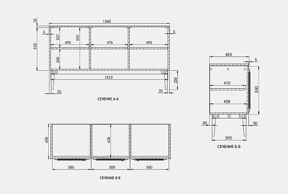 Тумба "Сакраменто" 3 массив и шпон дуба, МДФ 5