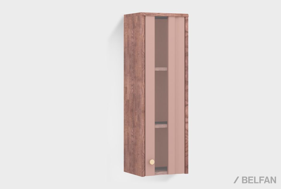 Шкаф настенный "Меридиан" стекло (правый) массив дуба, МДФ 1