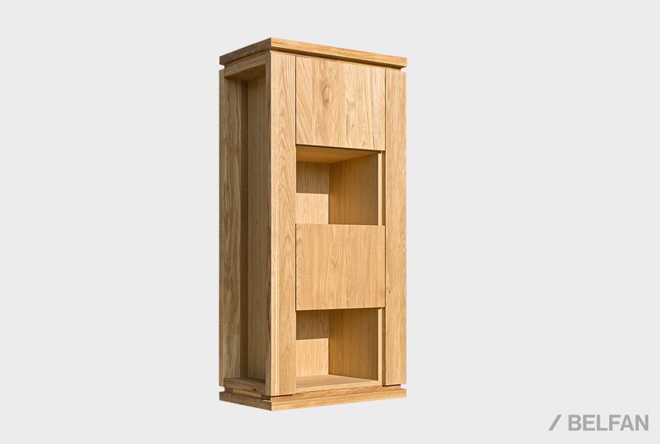 Шкаф настенный вертикальный "Берген" (левый) массив и шпон дуба 1
