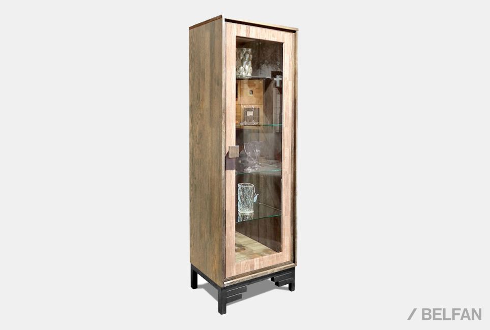 Витрина 1-но дв. "Cube Design" (правая) массив дуба, металл, стекло 1