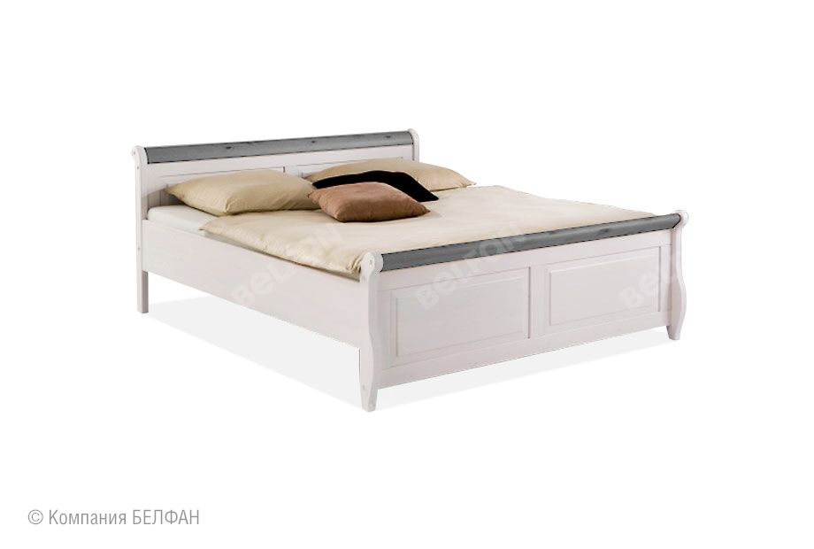 Кровать двуспальная "Мальта" 140 (без ящиков) массив сосны 1