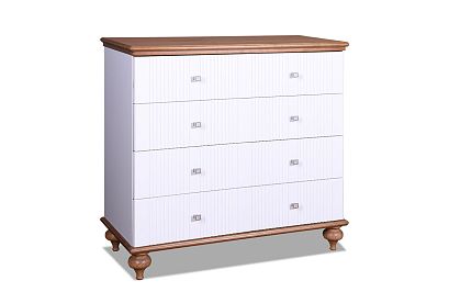 Комод "Рандеву" 04; белый лак+антик 24