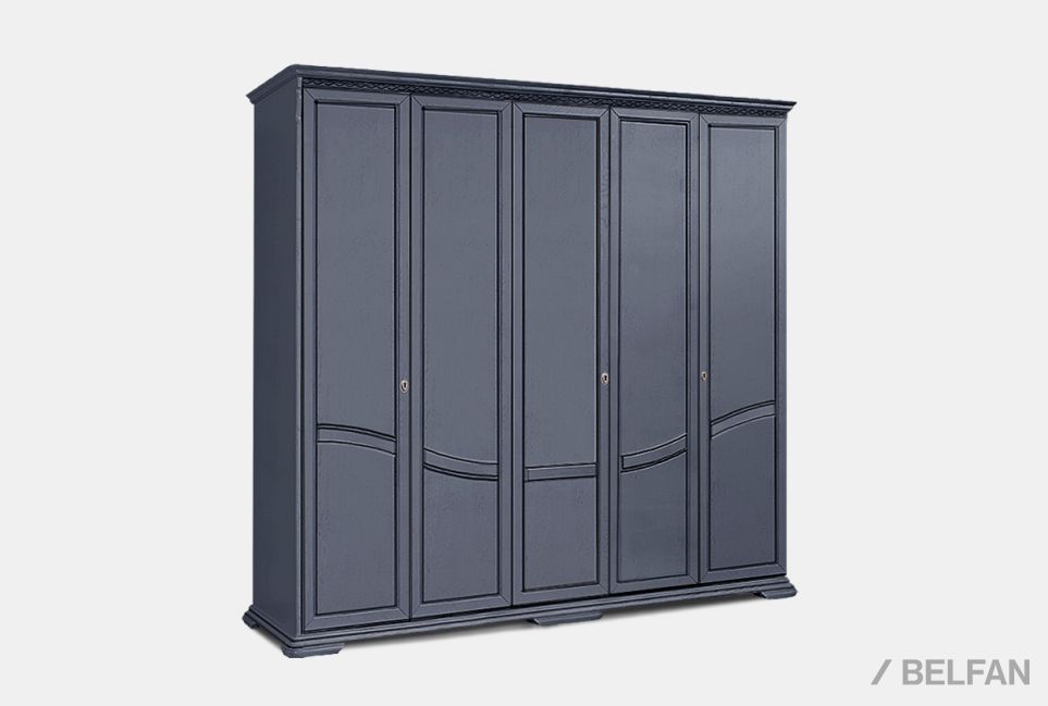 Шкаф для одежды 5-ти дв. "Лика" (без зеркала) массив и шпон дуба 1